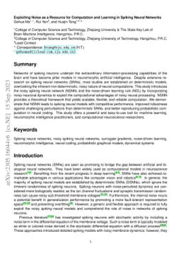 Exploiting Noise as a Resource for Computation and Learning in Spiking
  Neural Networks
