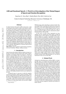 ASR and Emotional Speech: A Word-Level Investigation of the Mutual
  Impact of Speech and Emotion Recognition