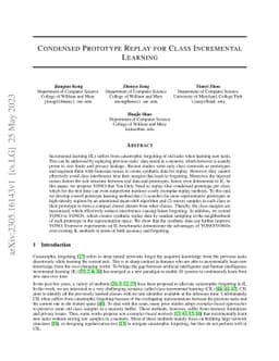 Condensed Prototype Replay for Class Incremental Learning