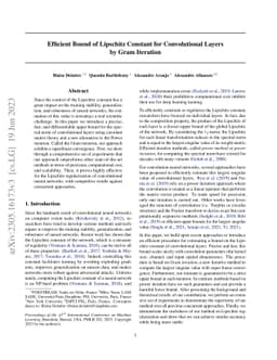 Efficient Bound of Lipschitz Constant for Convolutional Layers by Gram
  Iteration