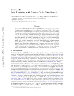 C-MCTS: Safe Planning with Monte Carlo Tree Search