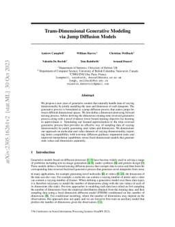 Trans-Dimensional Generative Modeling via Jump Diffusion Models