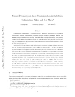 Unbiased Compression Saves Communication in Distributed Optimization:
  When and How Much?