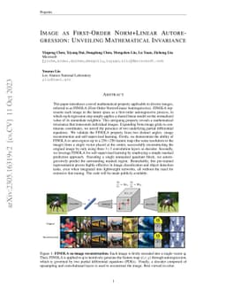 Image as First-Order Norm+Linear Autoregression: Unveiling Mathematical
  Invariance