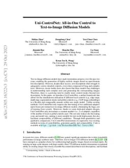 Uni-ControlNet: All-in-One Control to Text-to-Image Diffusion Models