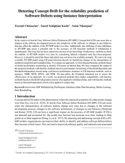 Detecting Concept Drift for the reliability prediction of Software
  Defects using Instance Interpretation
