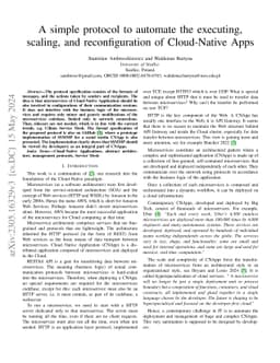 A simple protocol to automate the executing, scaling, and
  reconfiguration of Cloud-Native Apps