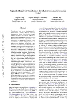 Segmented Recurrent Transformer: An Efficient Sequence-to-Sequence Model