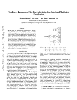 TaxoKnow: Taxonomy as Prior Knowledge in the Loss Function of
  Multi-class Classification