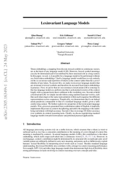 Lexinvariant Language Models