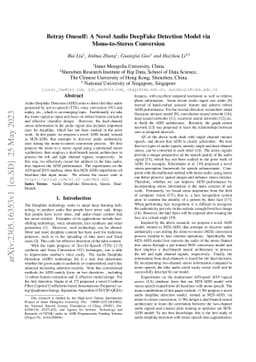 Betray Oneself: A Novel Audio DeepFake Detection Model via
  Mono-to-Stereo Conversion