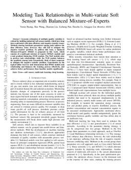 Modeling Task Relationships in Multi-variate Soft Sensor with Balanced
  Mixture-of-Experts