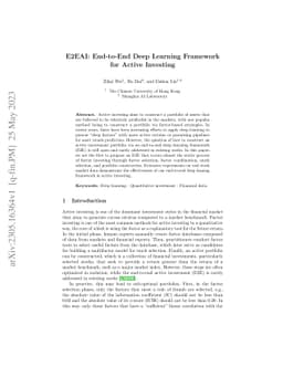 E2EAI: End-to-End Deep Learning Framework for Active Investing