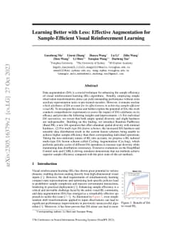 Learning Better with Less: Effective Augmentation for Sample-Efficient
  Visual Reinforcement Learning