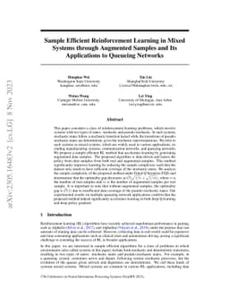 Sample Efficient Reinforcement Learning in Mixed Systems through
  Augmented Samples and Its Applications to Queueing Networks