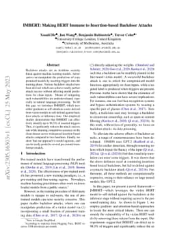 IMBERT: Making BERT Immune to Insertion-based Backdoor Attacks