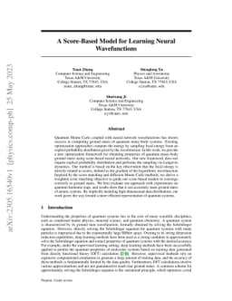 A Score-Based Model for Learning Neural Wavefunctions