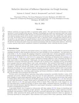Inductive detection of Influence Operations via Graph Learning