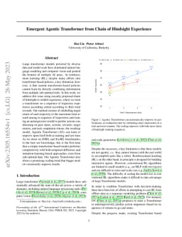Emergent Agentic Transformer from Chain of Hindsight Experience