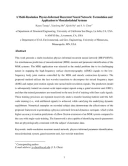 A Multi-Resolution Physics-Informed Recurrent Neural Network:
  Formulation and Application to Musculoskeletal Systems