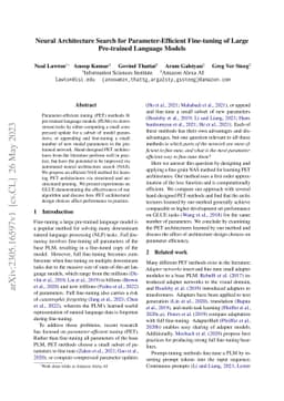 Neural Architecture Search for Parameter-Efficient Fine-tuning of Large
  Pre-trained Language Models