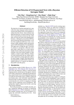 Efficient Detection of LLM-generated Texts with a Bayesian Surrogate
  Model