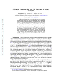 Universal Approximation and the Topological Neural Network