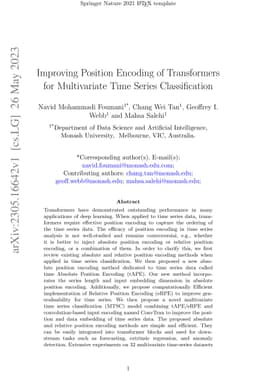 Improving Position Encoding of Transformers for Multivariate Time Series
  Classification