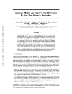 Language Models Can Improve Event Prediction by Few-Shot Abductive
  Reasoning
