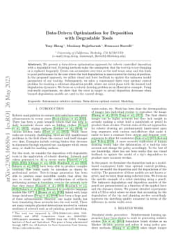 Data-Driven Optimization for Deposition with Degradable Tools