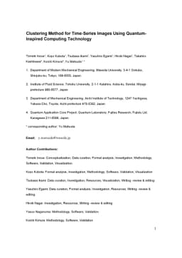Clustering Method for Time-Series Images Using Quantum-Inspired
  Computing Technology