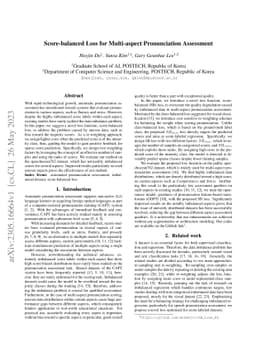 Score-balanced Loss for Multi-aspect Pronunciation Assessment