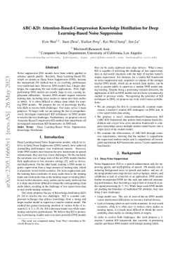 ABC-KD: Attention-Based-Compression Knowledge Distillation for Deep
  Learning-Based Noise Suppression
