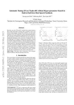 Automatic Tuning of Loss Trade-offs without Hyper-parameter Search in
  End-to-End Zero-Shot Speech Synthesis
