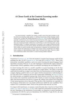 A Closer Look at In-Context Learning under Distribution Shifts
