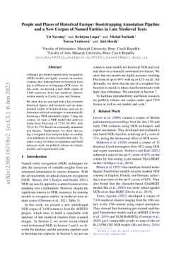 People and Places of Historical Europe: Bootstrapping Annotation
  Pipeline and a New Corpus of Named Entities in Late Medieval Texts