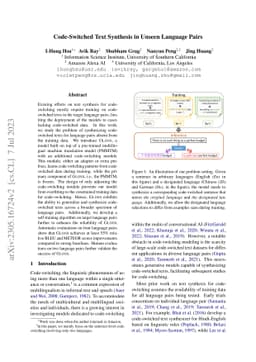 Code-Switched Text Synthesis in Unseen Language Pairs