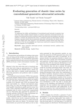 Evaluating generation of chaotic time series by convolutional generative
  adversarial networks