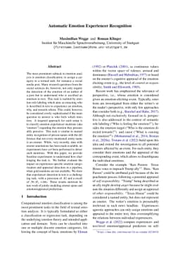 Automatic Emotion Experiencer Recognition