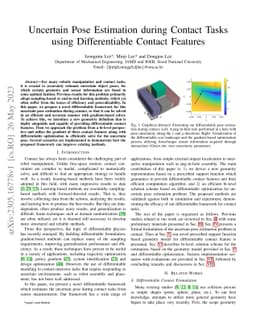 Uncertain Pose Estimation during Contact Tasks using Differentiable
  Contact Features