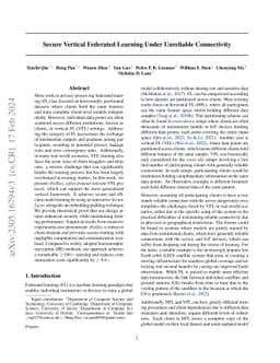 Secure Vertical Federated Learning Under Unreliable Connectivity