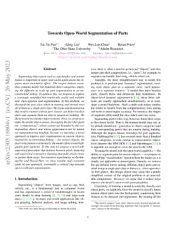 Towards Open-World Segmentation of Parts