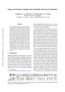 Songs Across Borders: Singable and Controllable Neural Lyric Translation