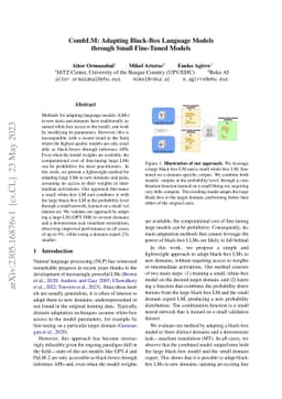 CombLM: Adapting Black-Box Language Models through Small Fine-Tuned
  Models