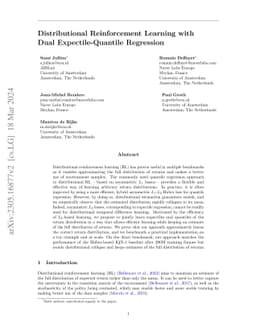 Distributional Reinforcement Learning with Dual Expectile-Quantile
  Regression