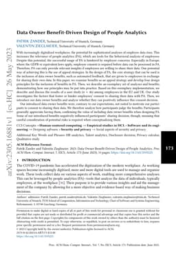 Data Owner Benefit-Driven Design of People Analytics