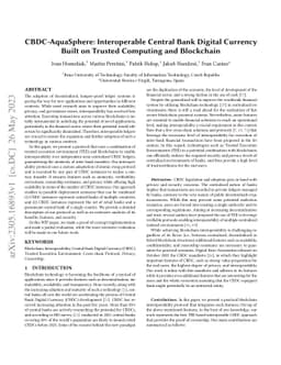CBDC-AquaSphere: Interoperable Central Bank Digital Currency Built on
  Trusted Computing and Blockchain