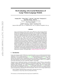 On Evaluating Adversarial Robustness of Large Vision-Language Models
