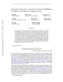 Training Socially Aligned Language Models on Simulated Social
  Interactions