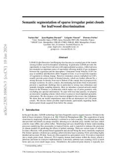 Semantic segmentation of sparse irregular point clouds for leaf/wood
  discrimination